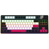 LORGAR KBP70TKLW RGB mechanisch gaming toetsenbord Zwart, US lay-out (QWERTY), LOGAR Toxic Purple, 80% (TKL)	, TKL, RGB, Hot-swappable, PBT Double-shot, Bluetooth / 2.4GHz / USB