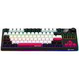 LORGAR KBP70TKLW RGB mechanisch gaming toetsenbord Zwart, US lay-out (QWERTY), LOGAR Toxic Purple, 80% (TKL)	, TKL, RGB, Hot-swappable, PBT Double-shot, Bluetooth / 2.4GHz / USB