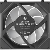 Lian Li UNI FAN SL-INF LCD FLEX Reverse 120 Wireless RGB case fans Zwart, 3 stuks, 120 x 124 x 28 mm, PWM, 3 stuks