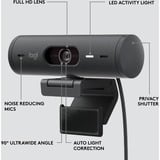 Logitech Brio 500 Full HD Webcam Zwart, 1080p/30fps, 720p/60fps