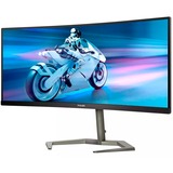 Philips 34M1C5500VA/00 34" Curved UltraWide gaming monitor Zwart, 2x HDMI, 2x DisplayPort, USB-A, USB-B, AMD FreeSync, HDR 10, 100Hz