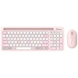 Qware Florence Draadloze Combo, desktopset Roze/wit, EU lay-out (QWERTY), Scissor, 1200 DPI, TKL, 2,4 GHz USB | Bluetooth