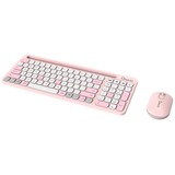 Qware Florence Draadloze Combo, desktopset Roze/wit, EU lay-out (QWERTY), Scissor, 1200 DPI, TKL, 2,4 GHz USB | Bluetooth