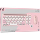 Qware Florence Draadloze Combo, desktopset Roze/wit, EU lay-out (QWERTY), Scissor, 1200 DPI, TKL, 2,4 GHz USB | Bluetooth