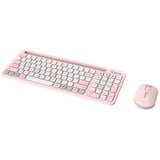 Qware Florence Draadloze Combo desktopset Roze, EU lay-out (QWERTY), Scissor switches, 80% (TKL)	, 1200 DPI, 2,4 GHz USB | Bluetooth