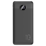 VEGER L10S 10000 mAh powerbank met digitaal display Zwart, PD 20W, QC 3.0, 2A, USB-A, USB-C, Micro-USB