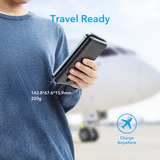 VEGER L10S 10000 mAh powerbank met digitaal display Zwart, PD 20W, QC 3.0, 2A, USB-A, USB-C, Micro-USB