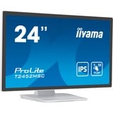 iiyama ProLite T2452MSC-W1 24" monitor Wit/zwart, Touch, HDMI, DisplayPort, USB, Audio 