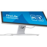 iiyama ProLite T2452MSC-W1 24" monitor Wit/zwart, Touch, HDMI, DisplayPort, USB, Audio 