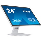 iiyama ProLite T2452MSC-W1 24" monitor Wit/zwart, Touch, HDMI, DisplayPort, USB, Audio 