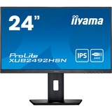 iiyama Prolite XUB2492HSN-B5 24" Monitor Zwart, 75Hz, HDMI, DisplayPort, USB-C, RJ45 (LAN)	