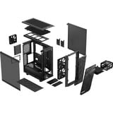 Fractal Design Meshify 2 Compact Light Tempered Glass midi tower behuizing Grijs/zwart | 2x USB-A | 1x USB-C | Tempered Glass