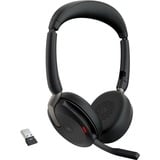 Jabra JBR Evolve2 65 Flex Link380a MS Duo on-ear headset Zwart