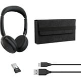 Jabra JBR Evolve2 65 Flex Link380a MS Duo on-ear headset Zwart