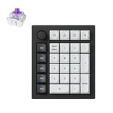 Keychron Q0 HE QMK Wireless Custom Number Pad RGB mechanisch numpad Zwart, US lay-out (QWERTY), Gateron Double-Rail Magnetic Nebula, Hot-swap, RGB, Double-shot PBT keycaps