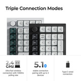 Keychron Q0 HE QMK Wireless Custom Number Pad RGB mechanisch numpad Zwart, US lay-out (QWERTY), Gateron Double-Rail Magnetic Nebula, Hot-swap, RGB, Double-shot PBT keycaps
