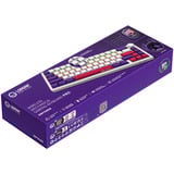 LORGAR KBP70MW, gaming toetsenbord Wit, US lay-out, 65%, RGB, Hot-swappable, PBT Double-shot, Bluetooth / 2.4GHz / USB