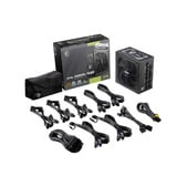 MSI MAG A1250GL PCIE5, 1250W voeding  Zwart, 4x PCIe, 1x 12V-2x6, kabelmanagement