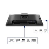 Philips 24B2N3200JH/00 23.8" monitor Zwart, VGA, HDMI, DisplayPort, USB-C, Webcam, 120 Hz