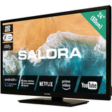 Salora 24MBA300 Smart TV, 12V 24" Led Zwart, 3x HDMI, USB-A, WiFi, BT
