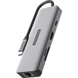 Sitecom 8-in-1 USB-C Power Delivery Multiport dockingstation Grijs