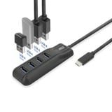 ACT Connectivity USB-C hub 3.0, 4 poorts USB-A usb-hub Zwart