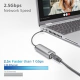 ACT Connectivity USB-C naar 2,5 Gigabit ethernet adapter aluminium