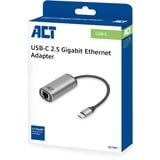 ACT Connectivity USB-C naar 2,5 Gigabit ethernet adapter aluminium