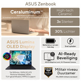 ASUS Zenbook 14 OLED UX3405CA-QL367W 14"  laptop Blauw | Core Ultra 9 285H | Arc 140T | 32 GB | 1 TB SSD | Touch