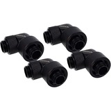 Alphacool Eiszapfen 16/10mm screw-on nozzle 90° rotatable G1/4 verbinding Zwart, 4 stuks