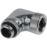 Alphacool HF angle adapter 90° rotatable G1/4 AG to G1/4 IG verbinding Chroom