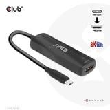 Club 3D USB-C naar HDMI 2.1+ PD 3.0 100 Watt adapter Zwart