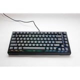 Ducky ProjectD Tinker 75 met QMK/VIA, toetsenbord Zwart/wit, US lay-out, Cherry MX Brown, RGB led, Double-shot PBT, Hot-swappable, Gasket mount, 75%