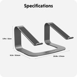 Hyper HyperSpace Ergonomic Laptop Stand bevestiging Grijs