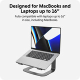Hyper HyperSpace Ergonomic Laptop Stand bevestiging Grijs
