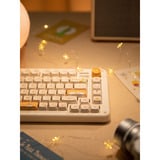Iqunix ZX75 Sunset Ponder Wireless Mechanical Keyboard, gaming toetsenbord Lichtgeel, US lay-out, IQUNIX Silent Rose, RGB leds, 75%, Hot-swappable, Double-shot PBT, 2.4GHz | Bluetooth 5.1 | USB-C