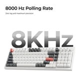 Keychron Q5 Ultra-M3 8K Wireless Custom Mechanical Keyboard Zwart, US lay-out (QWERTY), Keychron Silk POM Brown, 96%, 96%, RGB, Hot swap, 8K, 2.4 GHz / Bluetooth 5.2 / USB-C
