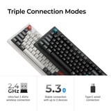 Keychron Q5 Ultra-M3 8K Wireless Custom Mechanical Keyboard Zwart, US lay-out (QWERTY), Keychron Silk POM Brown, 96%, 96%, RGB, Hot swap, 8K, 2.4 GHz / Bluetooth 5.2 / USB-C