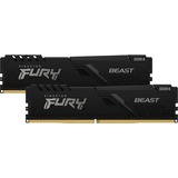 Kingston FURY 16 GB DDR4-2666 Kit werkgeheugen Zwart, KF426C16BBK2/16, Beast, XMP 2.0