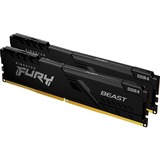 Kingston FURY 16 GB DDR4-2666 Kit werkgeheugen Zwart, KF426C16BBK2/16, Beast, XMP 2.0