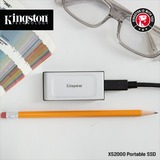 Kingston XS2000 Portable 4 TB externe SSD Zilver/zwart, SXS2000/2000G, USB-C 3.2 (20 Gbit/s)
