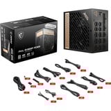 MSI MEG Ai1300P PCIE5, 1300 Watt voeding  Zwart, 8x PCIe, 1x 12VHPWR, Kabelmanagement