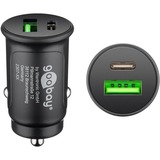 goobay 27 W Power Delivery Dubbele USB autolader USB-C PD Zwart, 1x USB-C, 1x USB-A