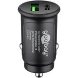 goobay Goobay KFZ USB 2P 27W USB-C PD+QC3.0  bk oplader Zwart, 1x USB-C, 1x USB-A