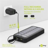 goobay Outdoor Solar Power Bank 20,000 mAh with Power Delivery powerbank Zwart