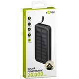 goobay Outdoor Solar Power Bank 20,000 mAh with Power Delivery powerbank Zwart