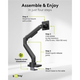goobay Single Monitor Mount Gaming, 17 tot 49 inch monitorarm Zwart
