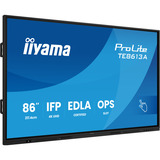 iiyama ProLite TE8613A-B3AG 85.6" 4K Ultra HD touchscreen monitor Zwart, 1x DisplayPort, 2x HDMI, 3x USB-C, 5x USB-A, 2x RJ-45, HDMI, DisplayPort, USB-C, Audio, LAN, WiFi-6E, BT 5.0, Android, Touch