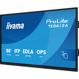 iiyama ProLite TE8613A-B3AG 85.6" 4K Ultra HD touchscreen monitor Zwart, 1x DisplayPort, 2x HDMI, 3x USB-C, 5x USB-A, 2x RJ-45, HDMI, DisplayPort, USB-C, Audio, LAN, WiFi-6E, BT 5.0, Android, Touch