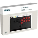 8BitDo Arcade Controller Grijs/rood, 2.4 GHz / Bluetooth / USB, Nintendo Switch, Pc